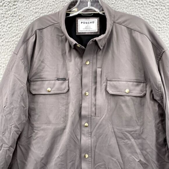 Poncho Shirt Men's XL Gray Vented Fishing Performance Gorpcore Camping Workwear - Picture 2 of 11